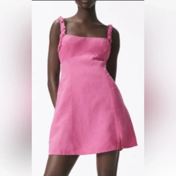 ★ZARA★ STITCHED LINEN BLEND MINI DRESS Zara | Dresses | Zara Stretchy Linen Blend Short Dress